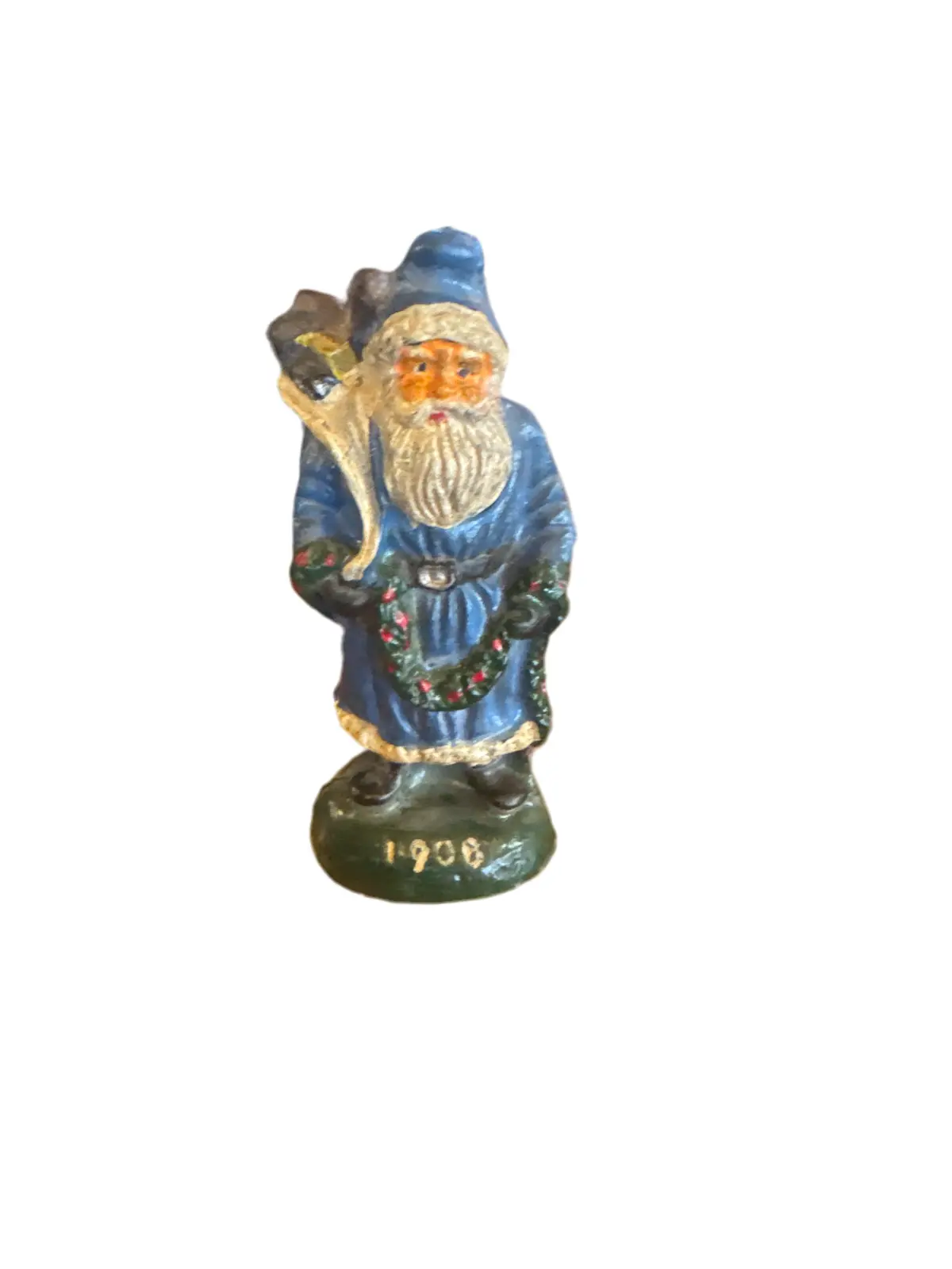 Lead Old Fashion Blue Santa Claus 1900 1
