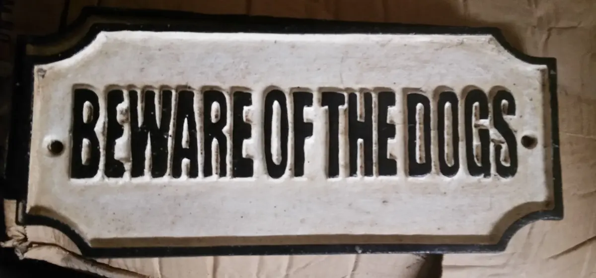 Cast Iron Sign - "Beware Of The Dog" 1