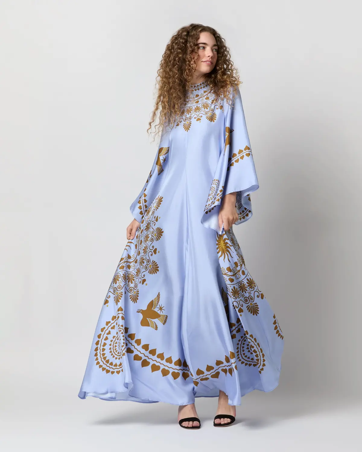 Magnifico Dress In Light Blue Olympus Placée Silk Twill 1