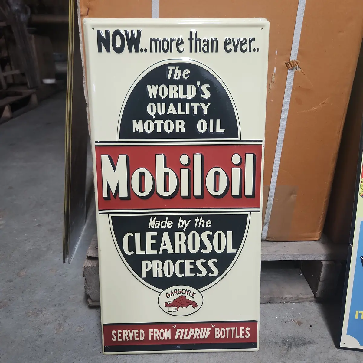 Mobiloil Automotive Advertising Sign 1