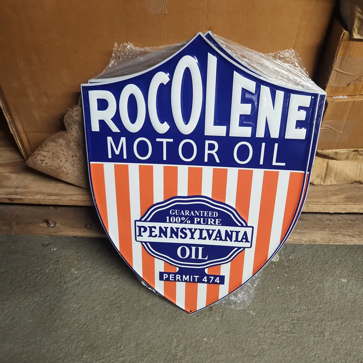 Rocolene Motor Oil Automotive Advertising Sign 1