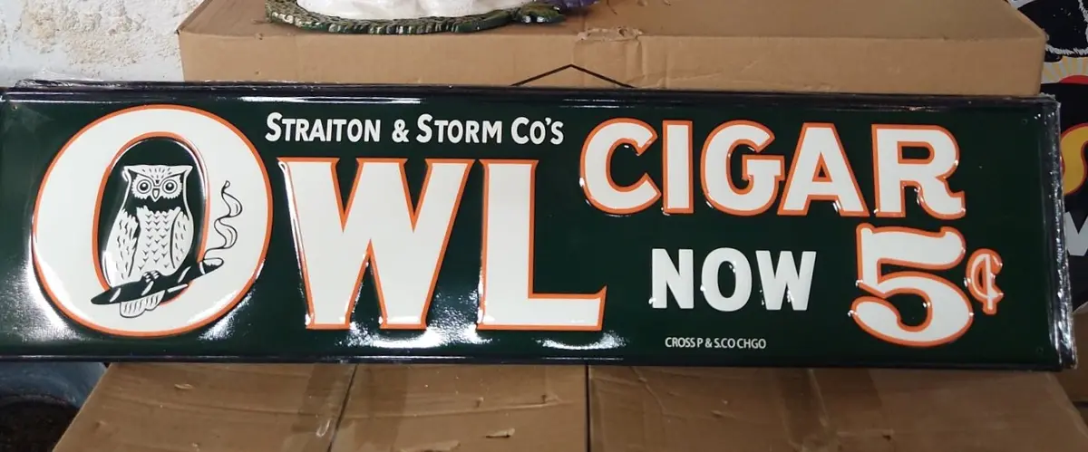 Owl Cigar Advertising Sign 1