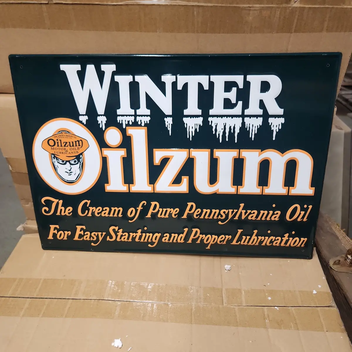 Winter Oilzum Automotive Advertising Sign 1