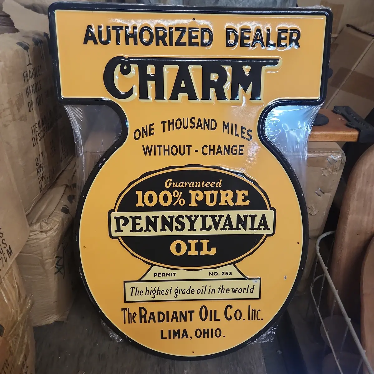 Charm Motor Oil Automotive Advertising Sign 1