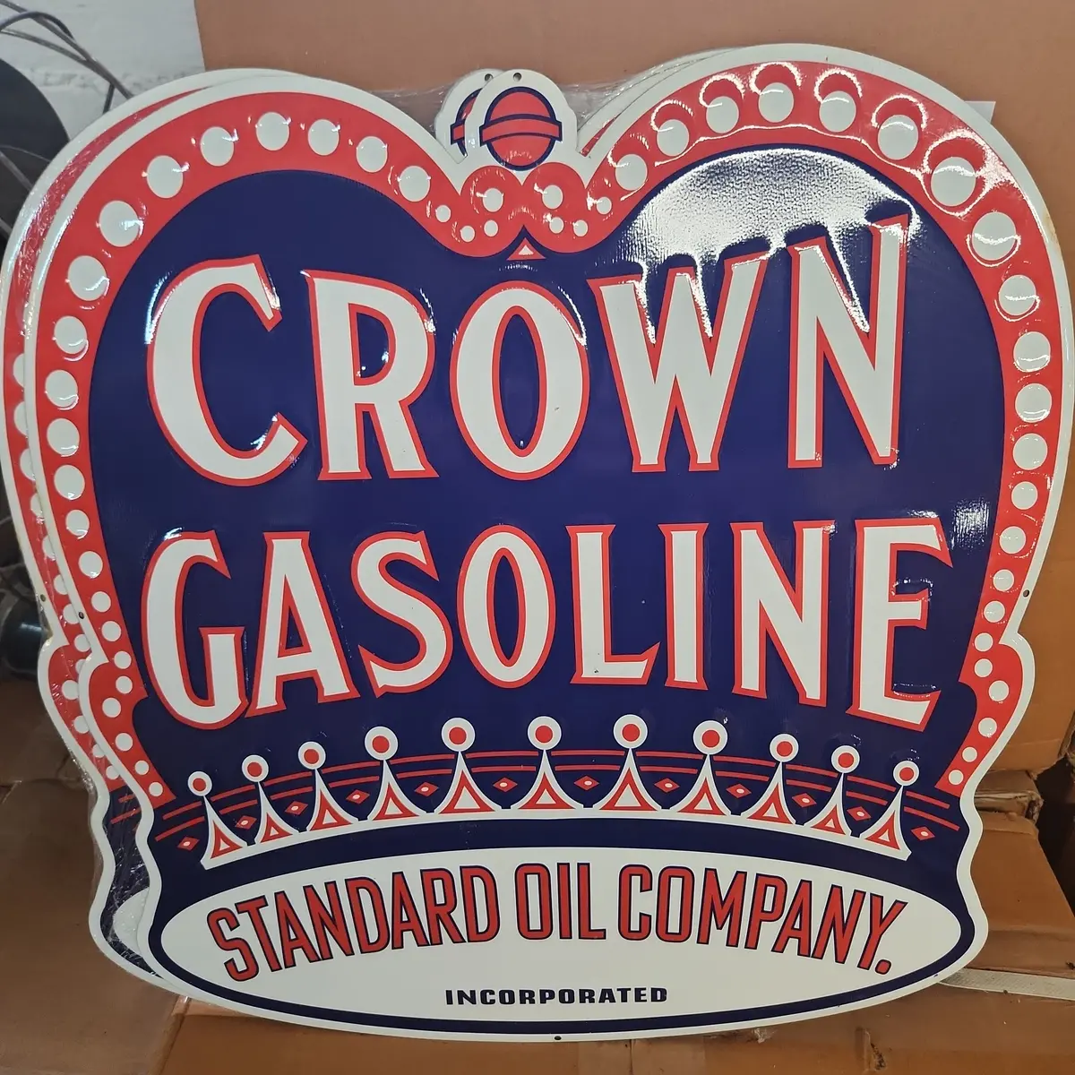 Crown Gasoline Automotive Advertising Sign 1