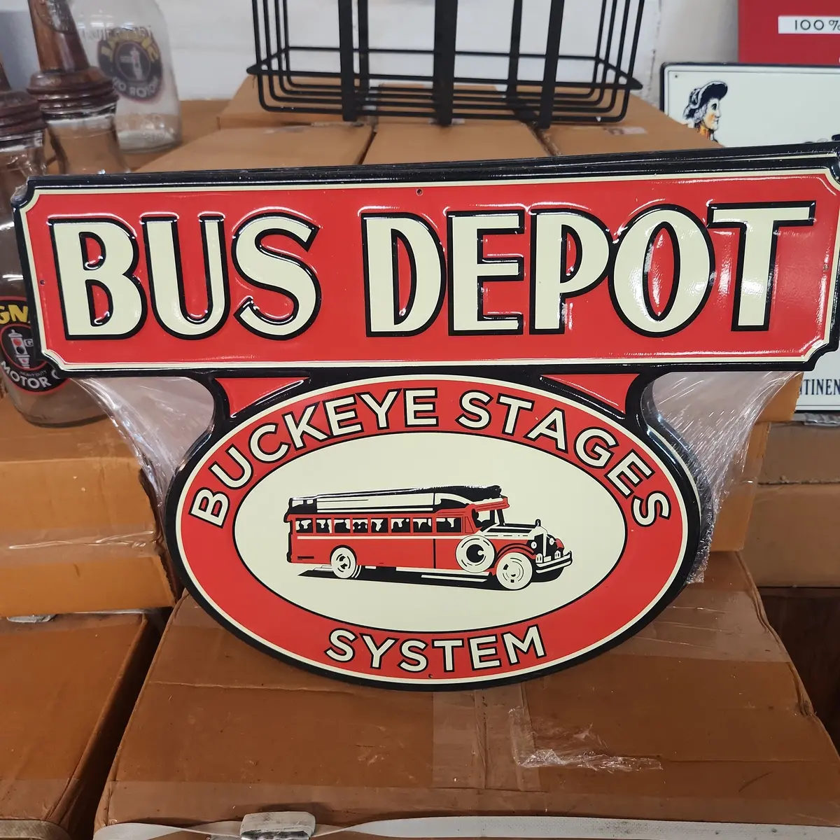 Bus Depot Automotive Advertising Sign. 1