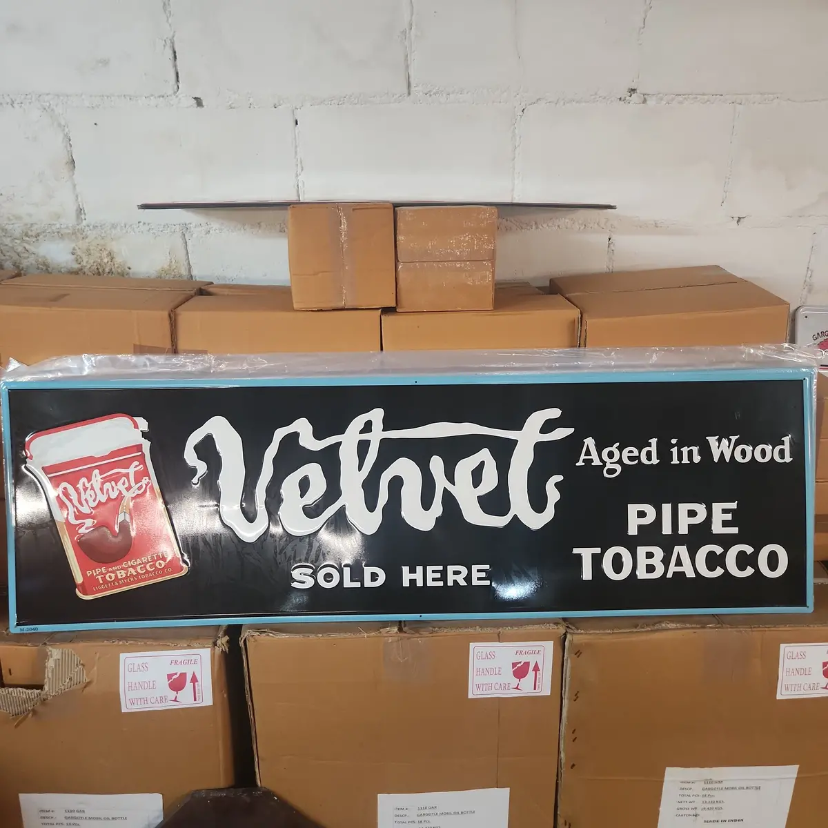 Velvet Pipe Tobacco Large Automotive Advertising Sign 1