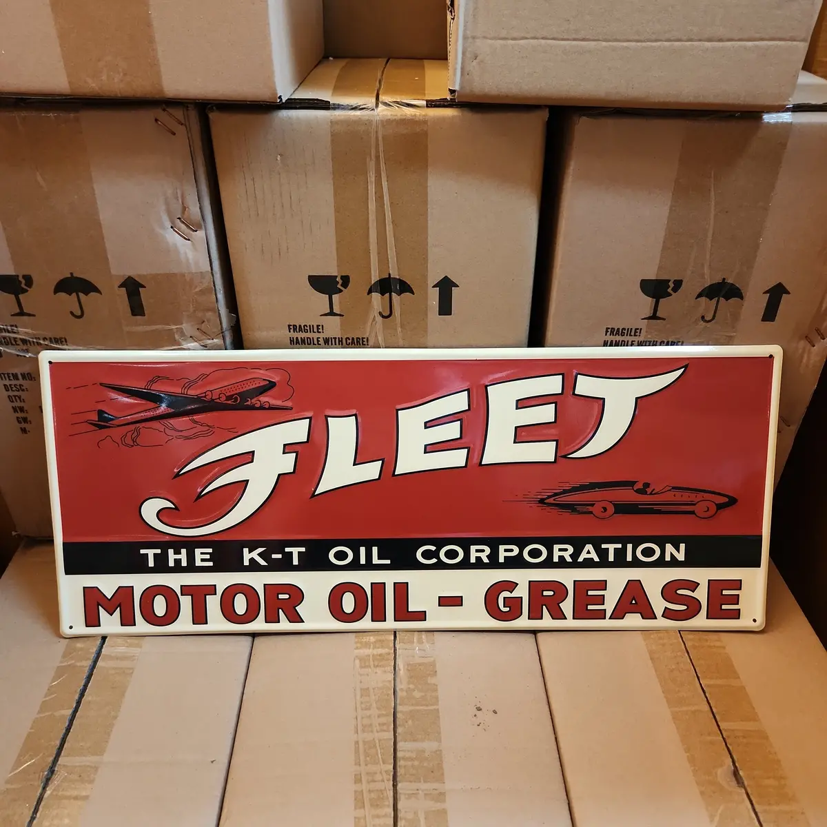 Fleet Motor Oil Automotive Advertising Sign 1