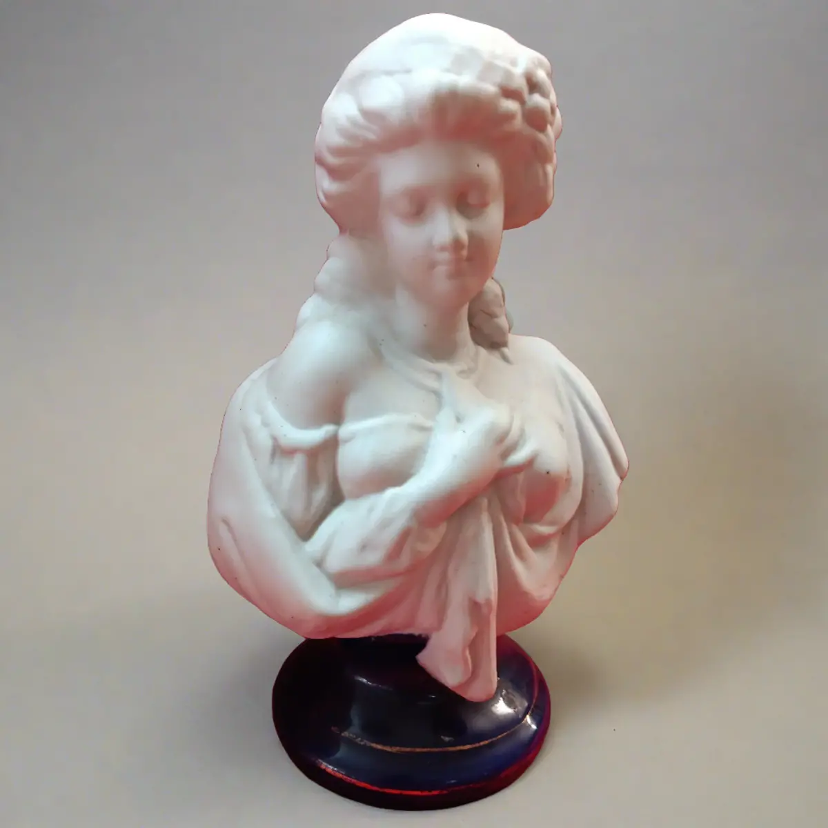 19 Century Styled Woman Bust Porcelain Statue 2