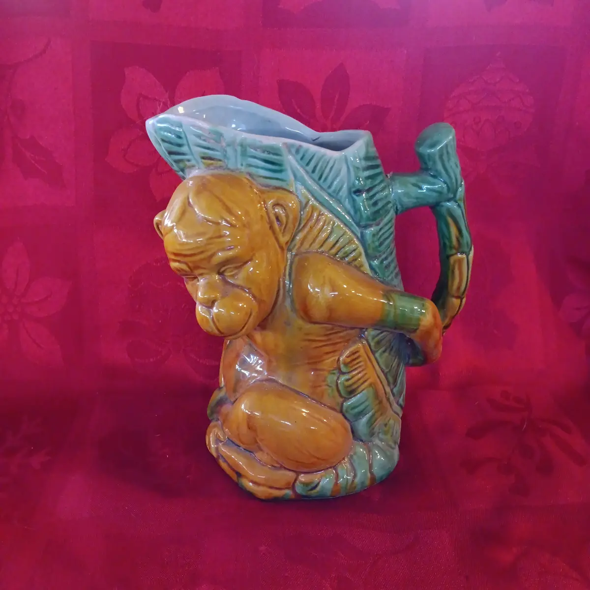 Majolica Monkey Pour Pitcher 1