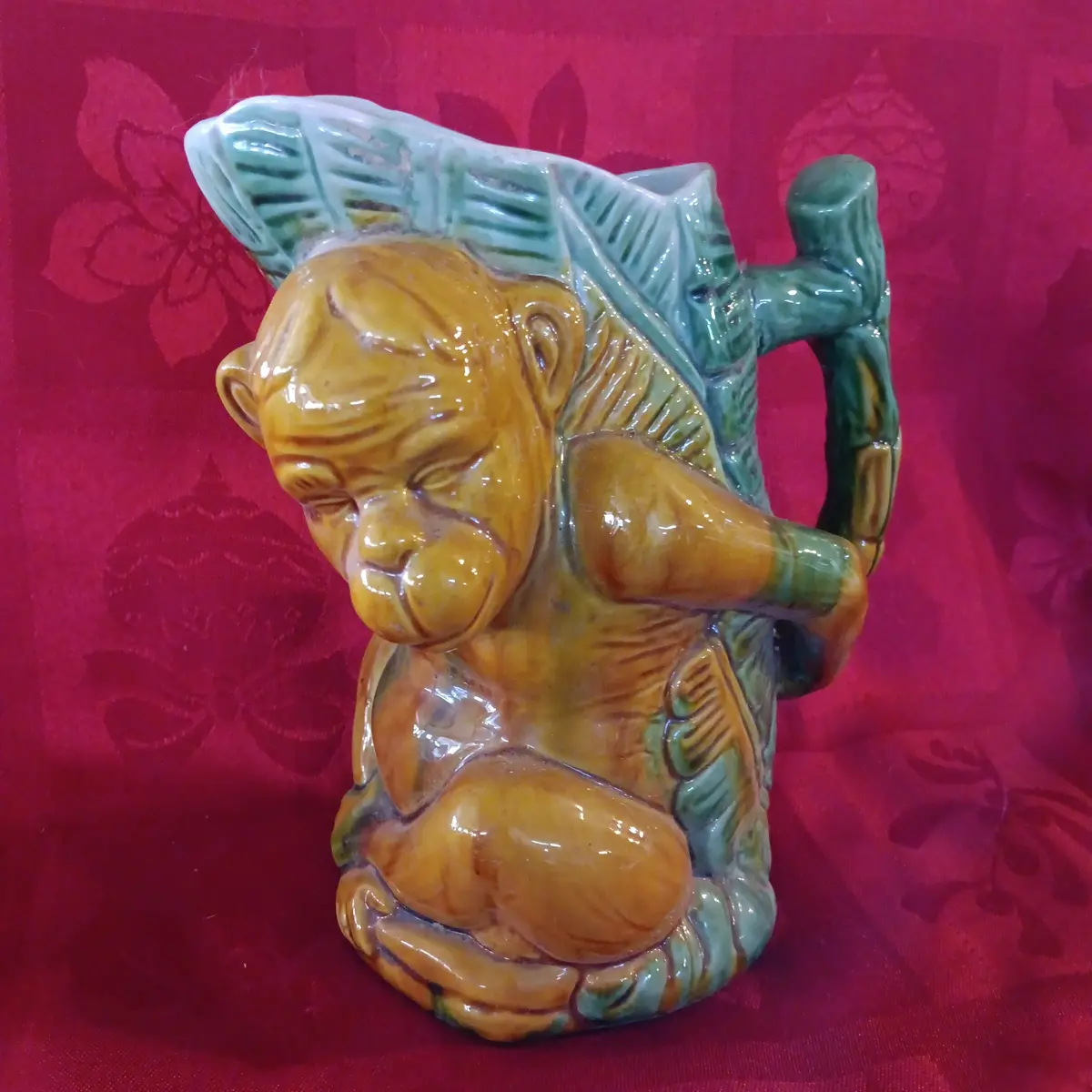 Majolica Monkey Pour Pitcher 2