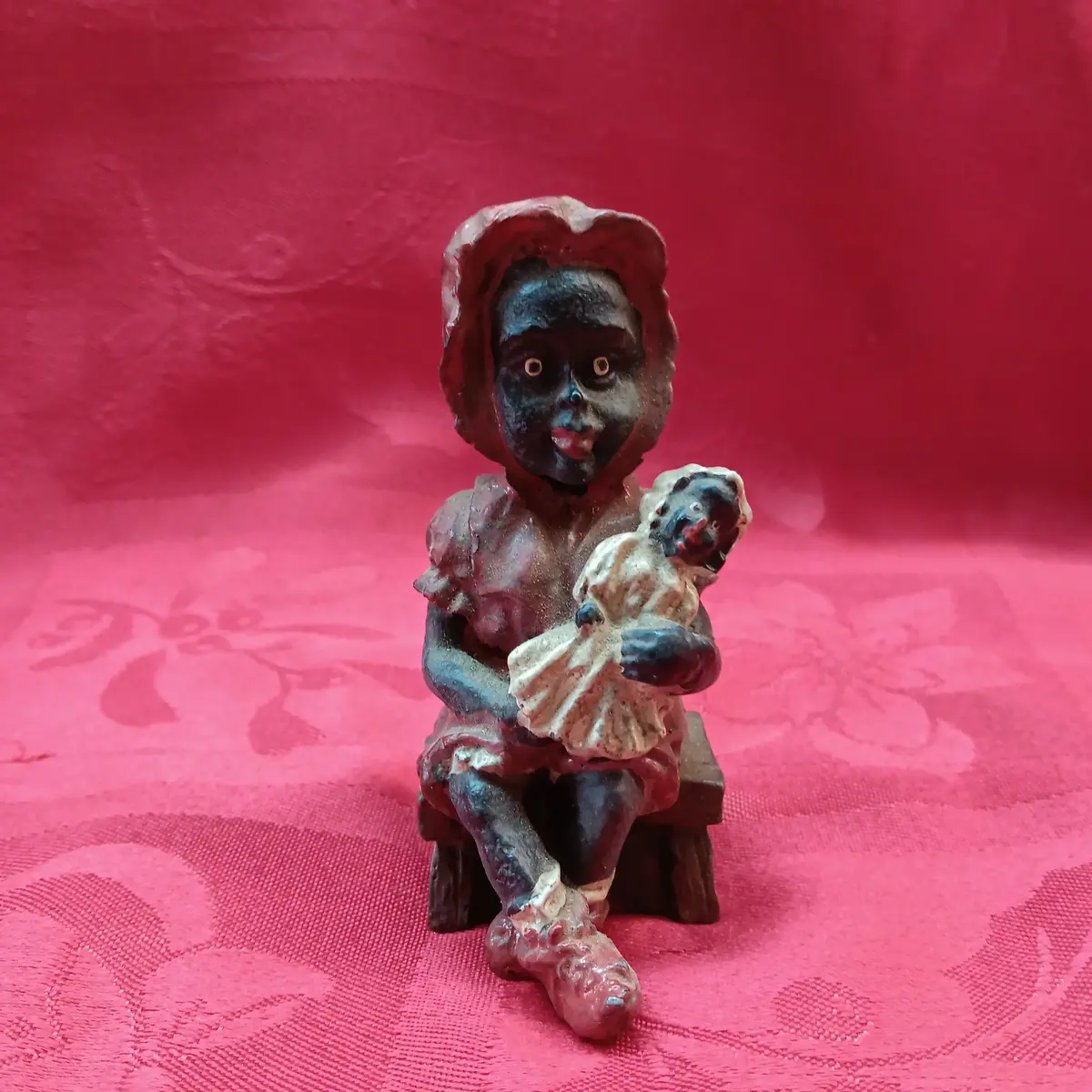 Lead Black Americana Girl With Baby Doll 1