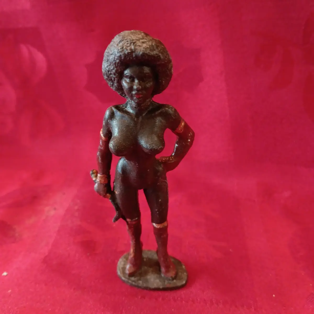 Lead Erotic Black Americana Afro Woman With Mini Whip 1