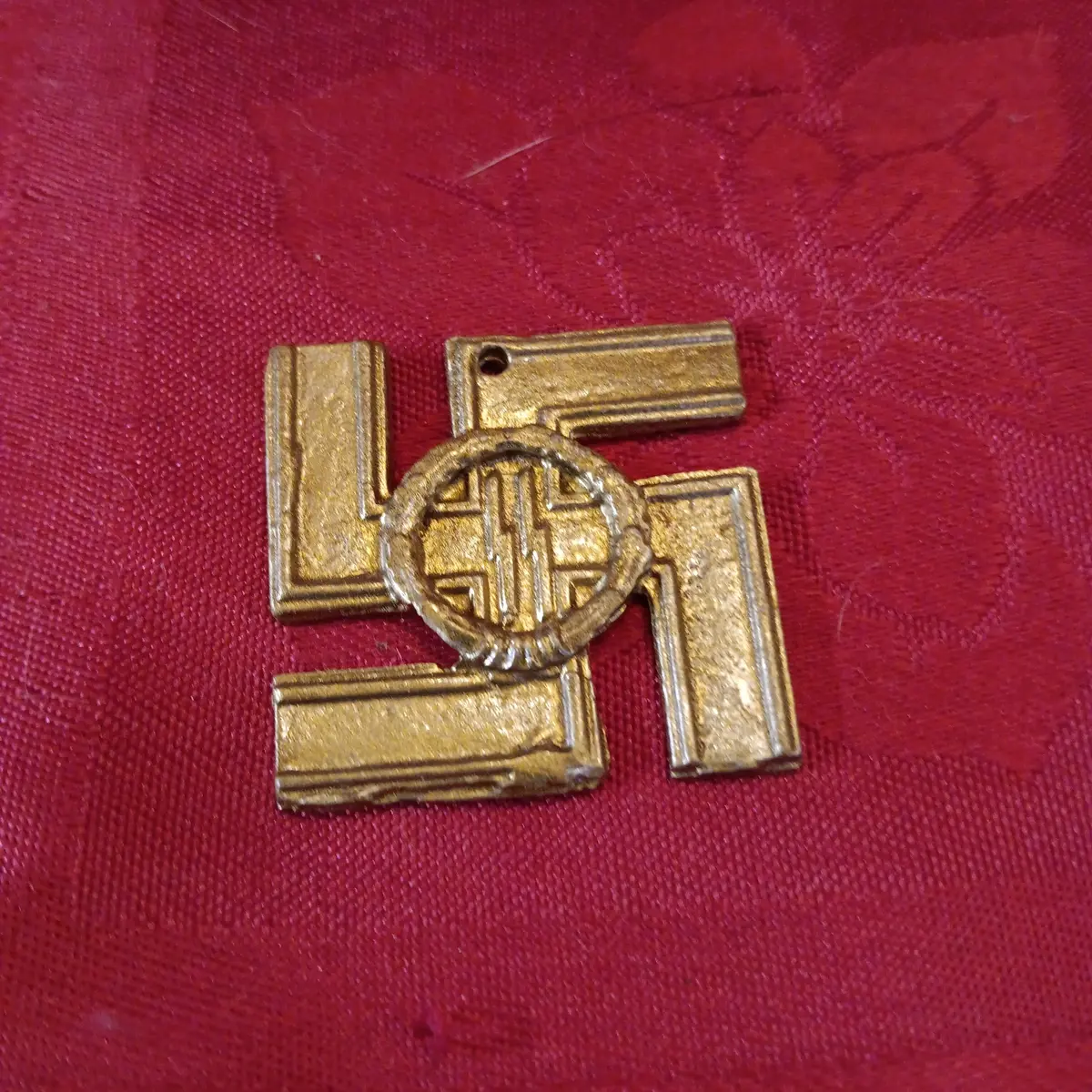 Lead Wwii Natzi Swastika Pin / Pendant Badge 1
