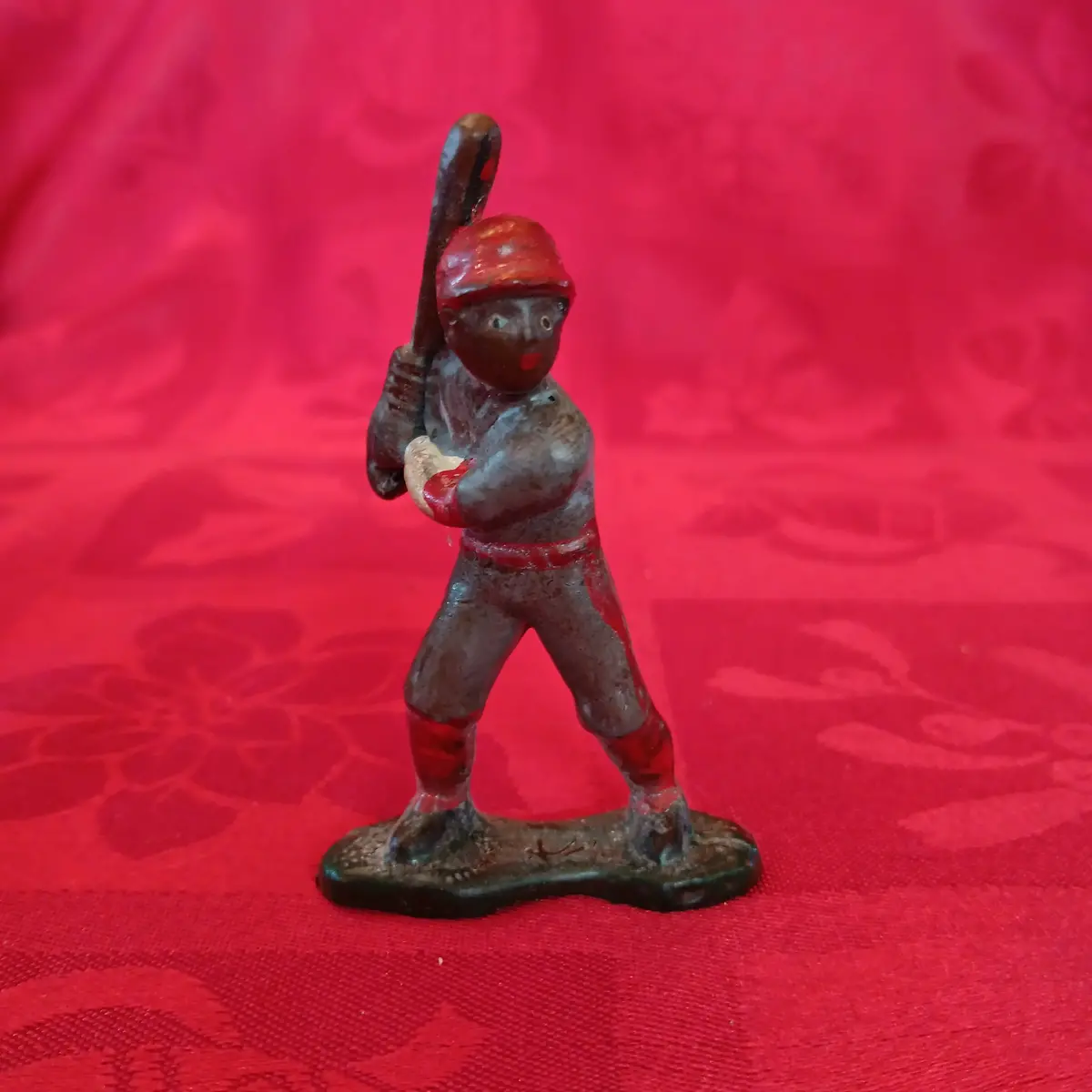 Lead Black Americana Md Red Baseball Player Batter 1