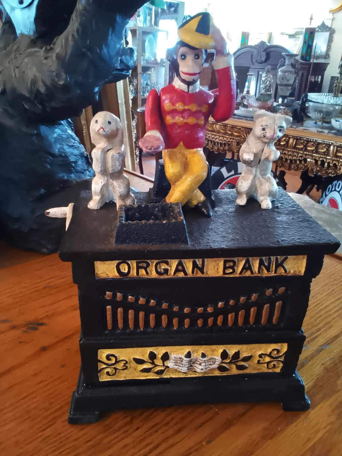 Cast Iron Mechanical Bank Organ Bank 1