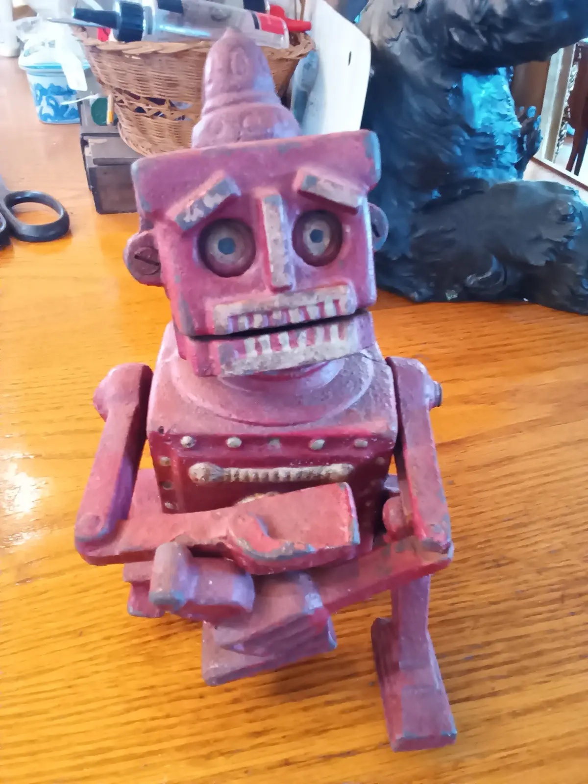 Cast Iron Mechanical Bank Robert The Robot 1