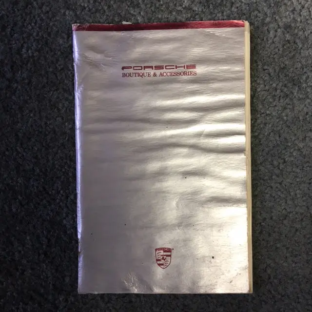 Porsche Boutique & Accessories Booklet Unique Catalogue Heavy Use Poor Condition 1989 - 1