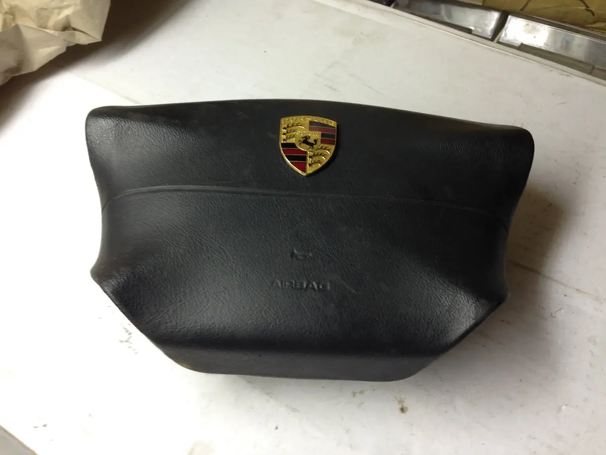 993 Airbag Driver's Air Bag Black With Applied Porsche Crest - 993.347.089.00 1