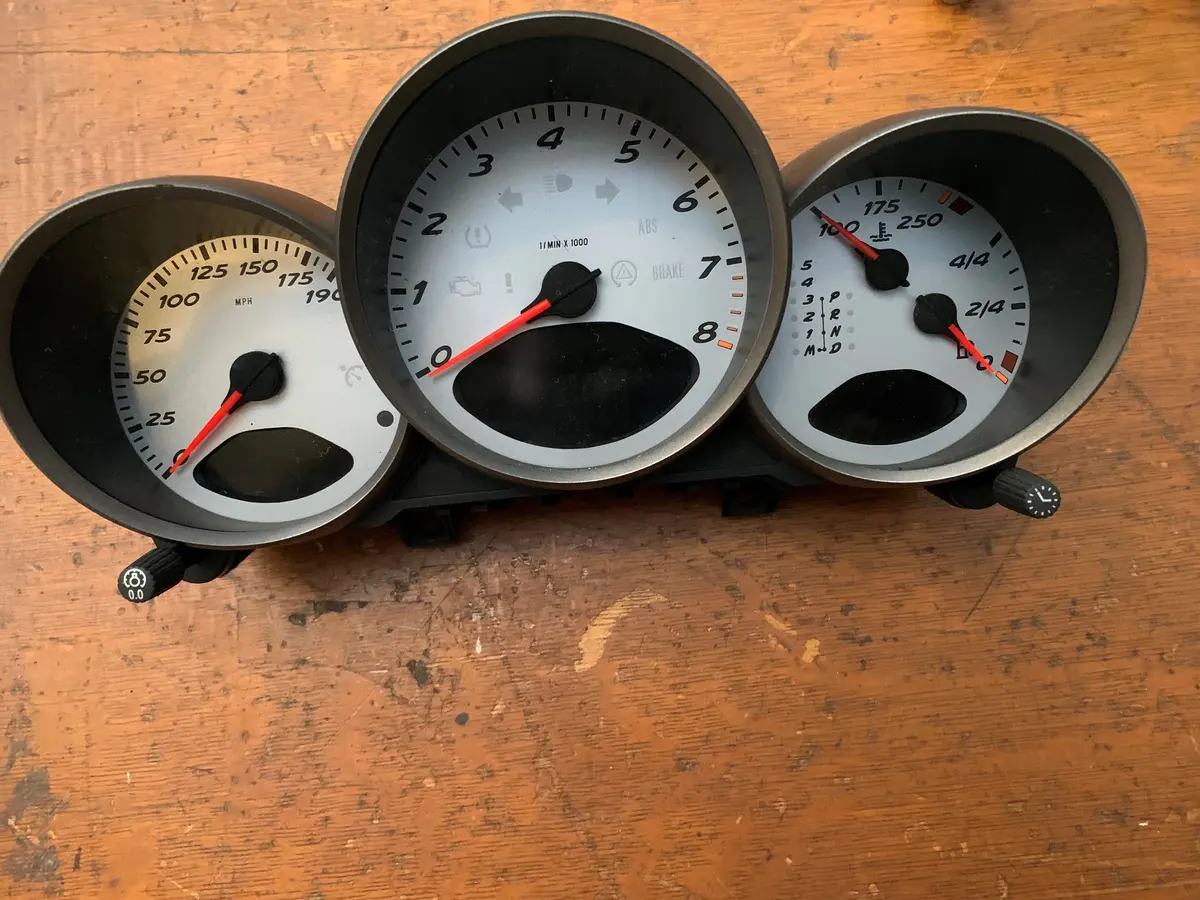Cayman S Instrument Gauge Cluster White Face Tiptronic 2006 - 987.641.980.34.12H 1