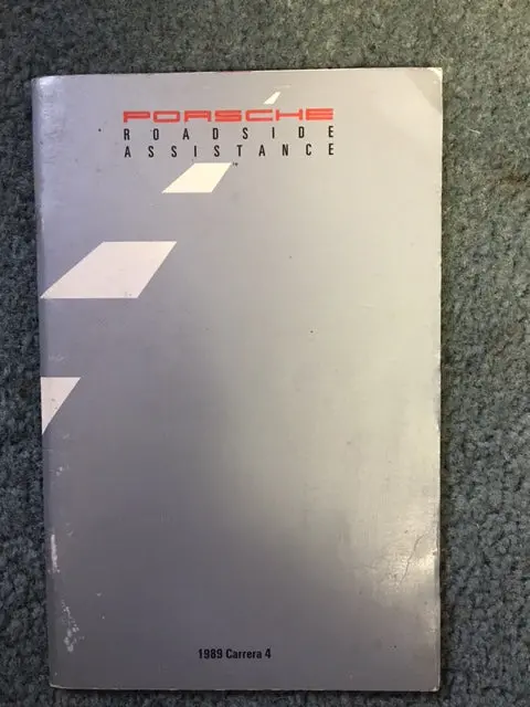 Porsche Roadside Assistance Handbook Carrera 4 1989 - 1