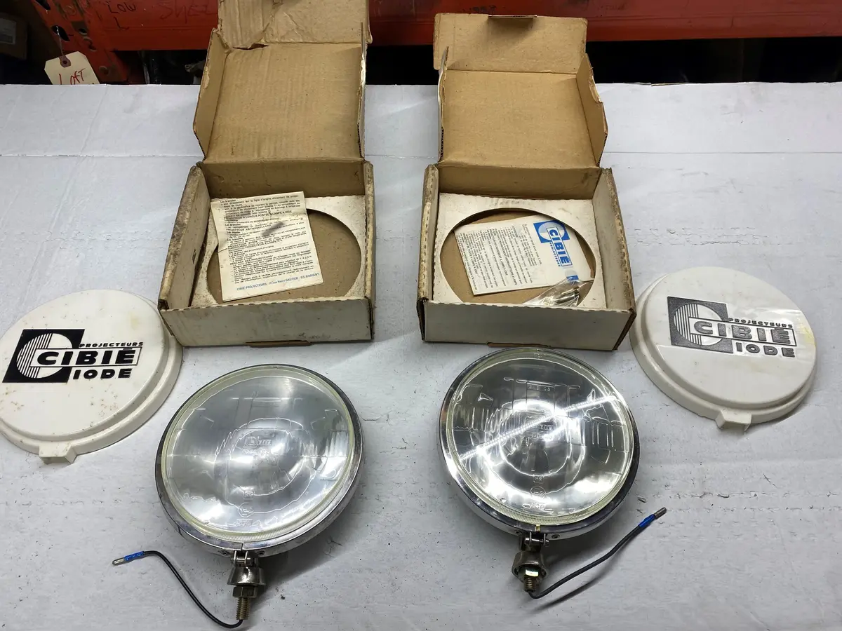 Cibie 95 Round Driviing Lights New In Box Vintage 1
