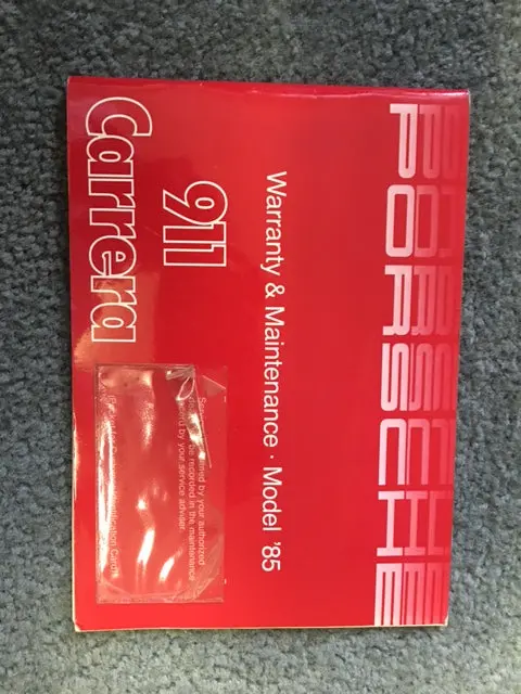 Porsche 911 Carrera Warranty & Maintenance Booklet 9/84 1985 - Wkd434623 1