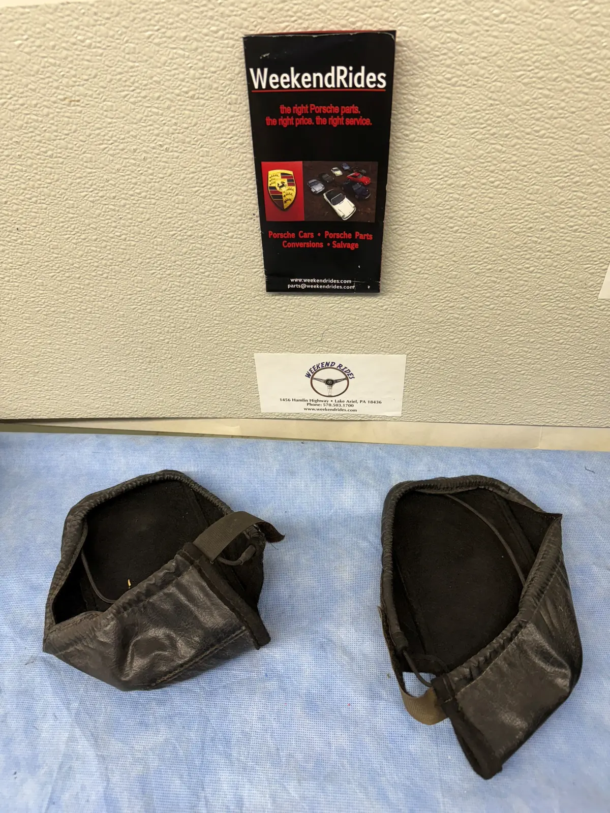 Porsche 911 Mirror Covers (Pair) L/R Black Vinyl Ask About Discount Shipping! 1