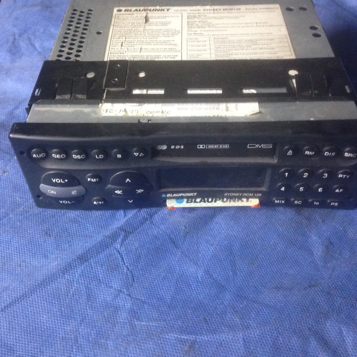 Blaupunkt Sydney Radio Rcm126 With Anti Theft Card Bad Lcd Needs Repairs 1