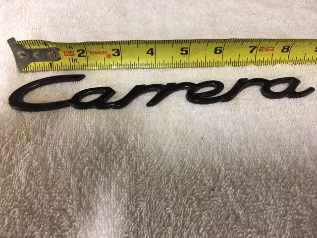 Carrera Logo Script Emblem Black 993 Rear Engine Lid - 993.559.237.06 1
