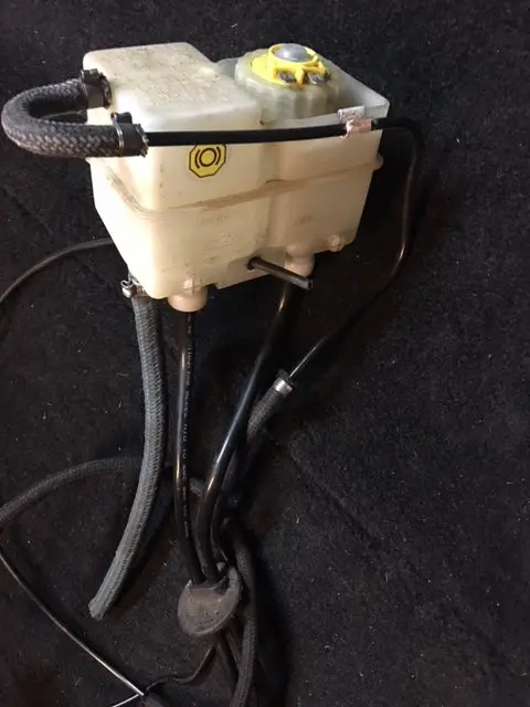 993 Brake Fluid Reservoir 993.355.017.00 With Yelow Level Cap Hoses Not Included - 993.355.017.02 1