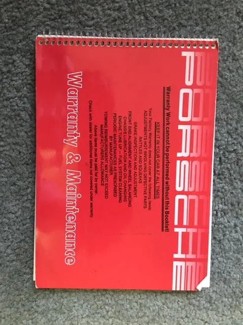 Porsche 911 Warranty & Maintenance Booklet 6/86 1987 - Wkd 900 023 87 1