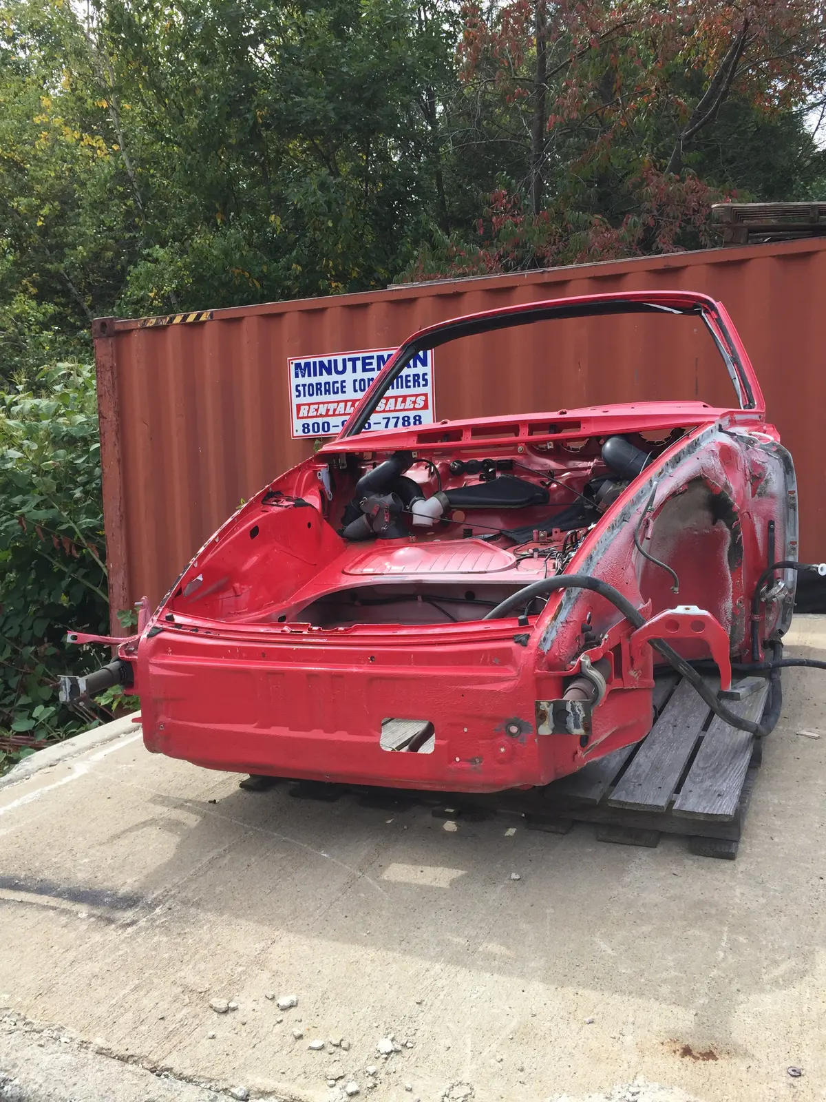 911 Front Clip Targa Red Cut Across Floor, Needs Rust Repoair Under Battery A Arm Mount Damage On Driver's Rocker - Cut Across Jack Lifting Tube 1988 1