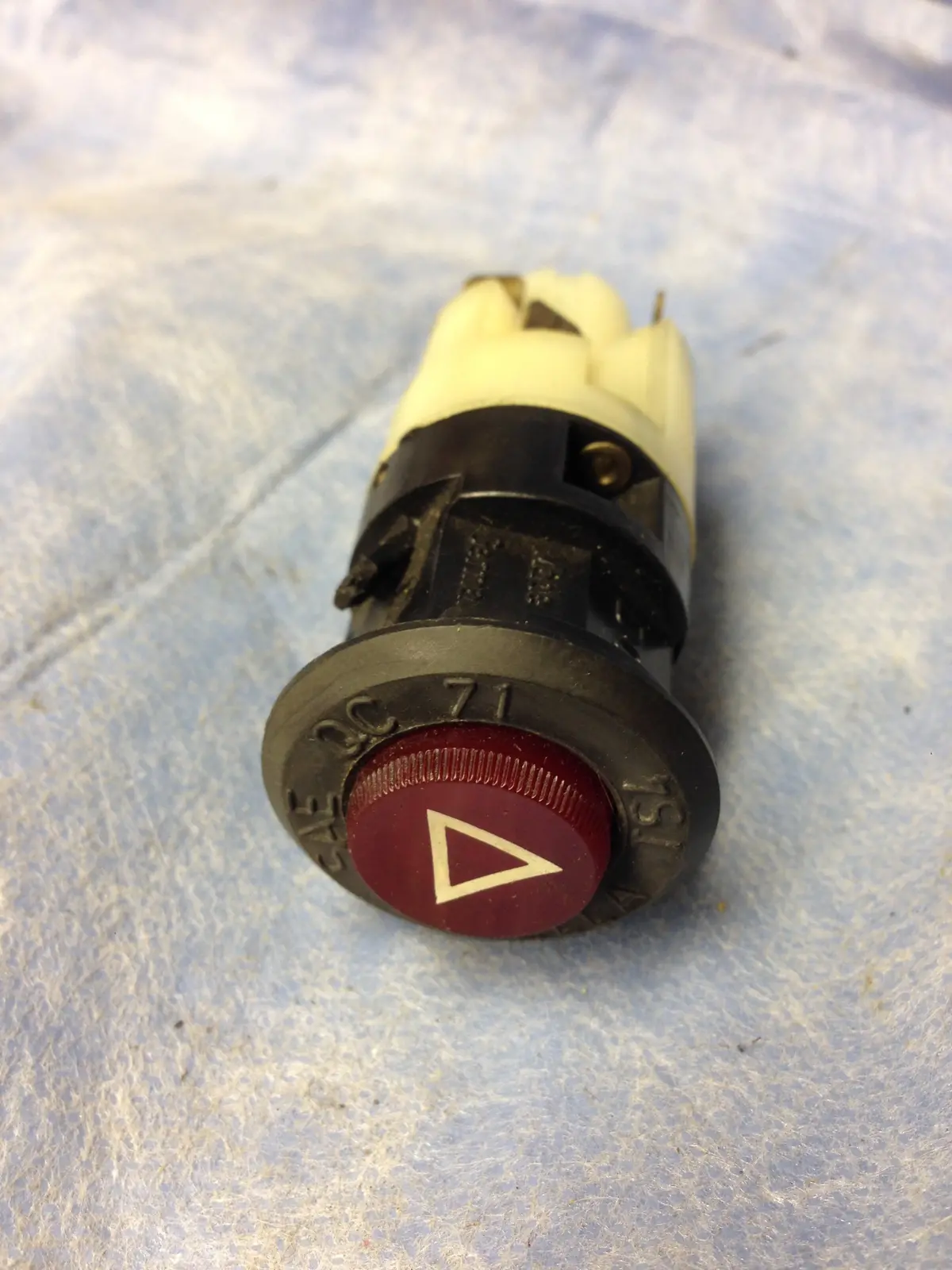 911 Hazard Switch Red Hella 1579-09 Red Lens Single White Triangle Note Tab Ears Are Broken  No Returns 1984 1