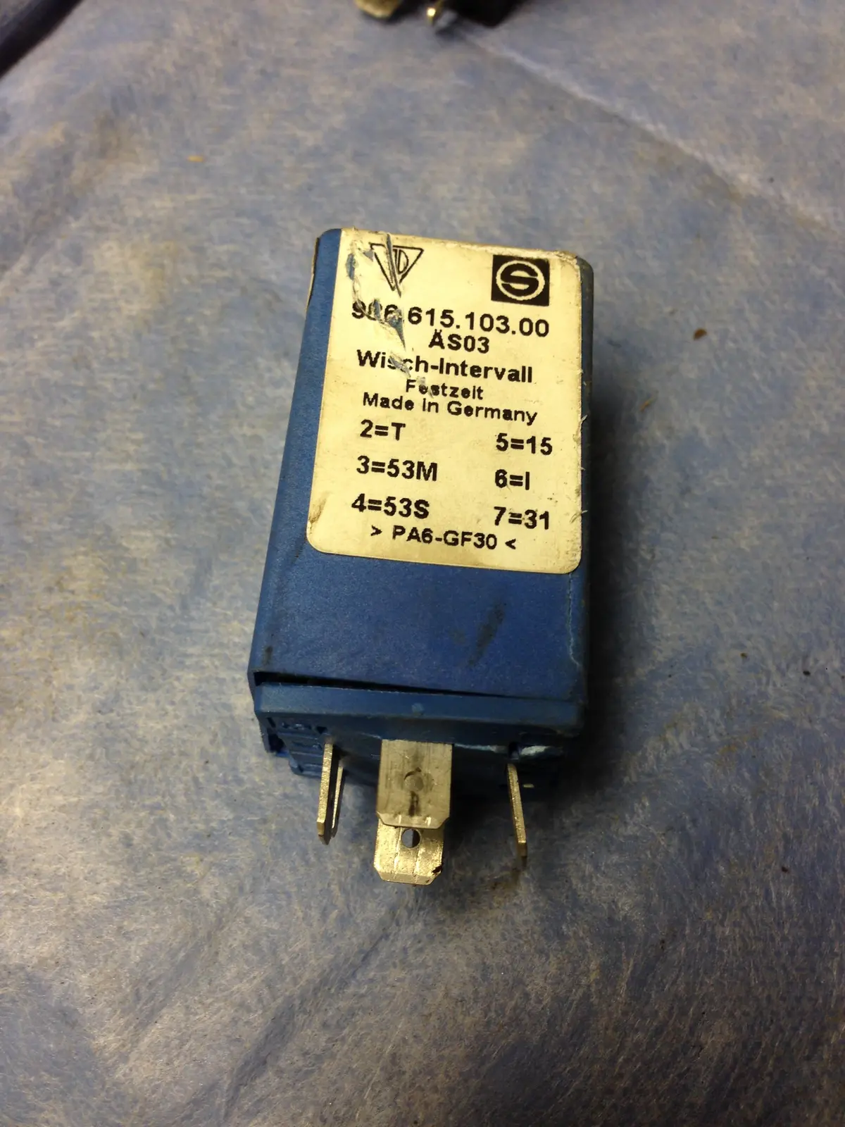 Boxster Wiper Interval Relay Blue Ask About Discount Shipping 1