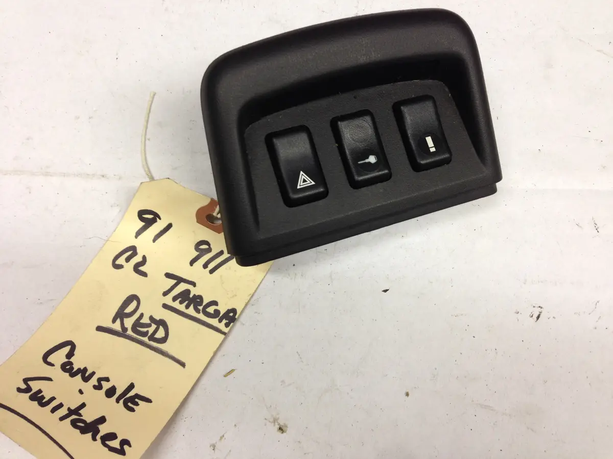 964 Upper Console Cover And Solid Black With White Icon Hazard Switch, Door Lock, Info Switch - 964.552.535.01 1