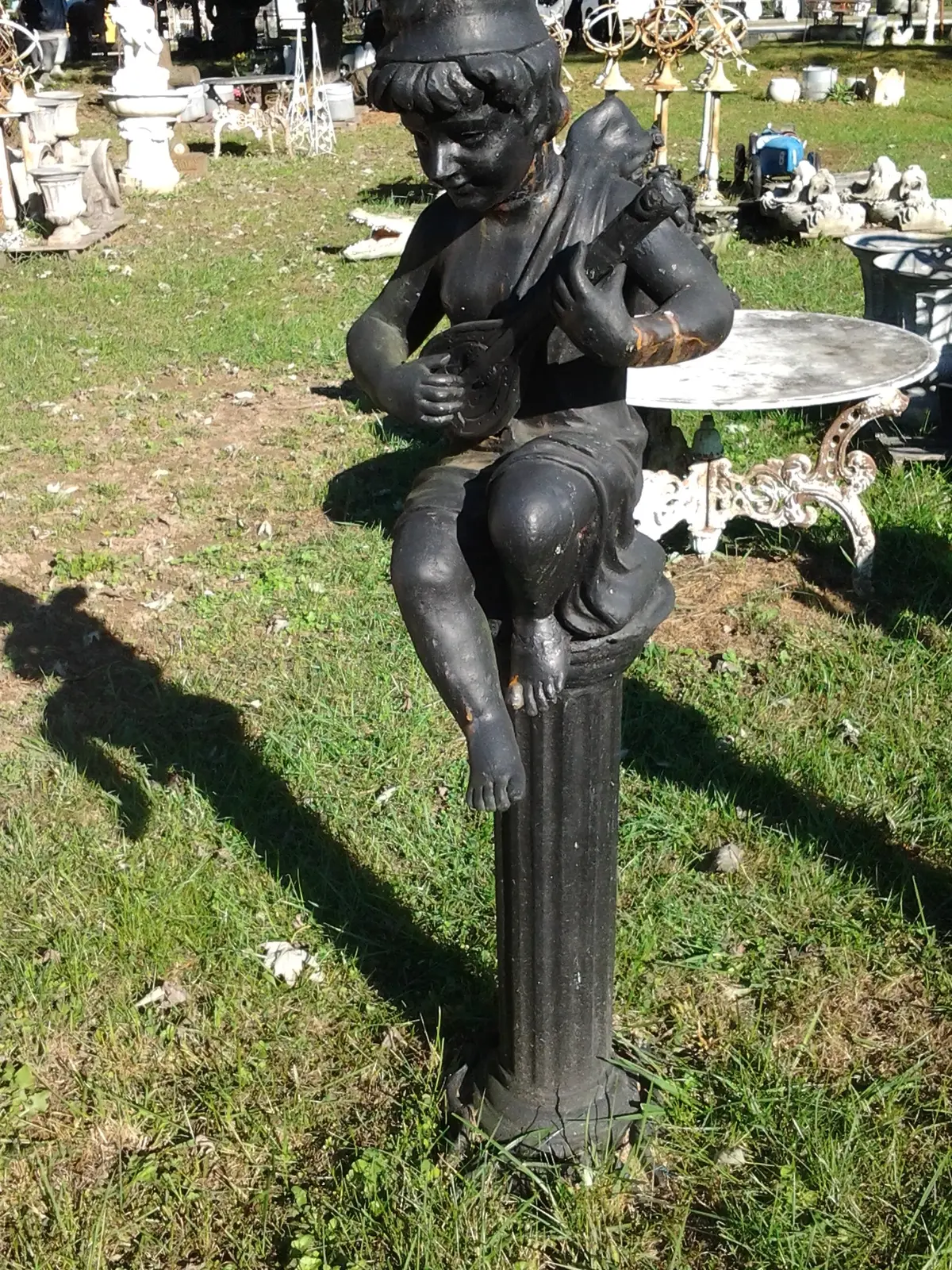 Cast Iron Statue - Pair Of Instrumental Child 1