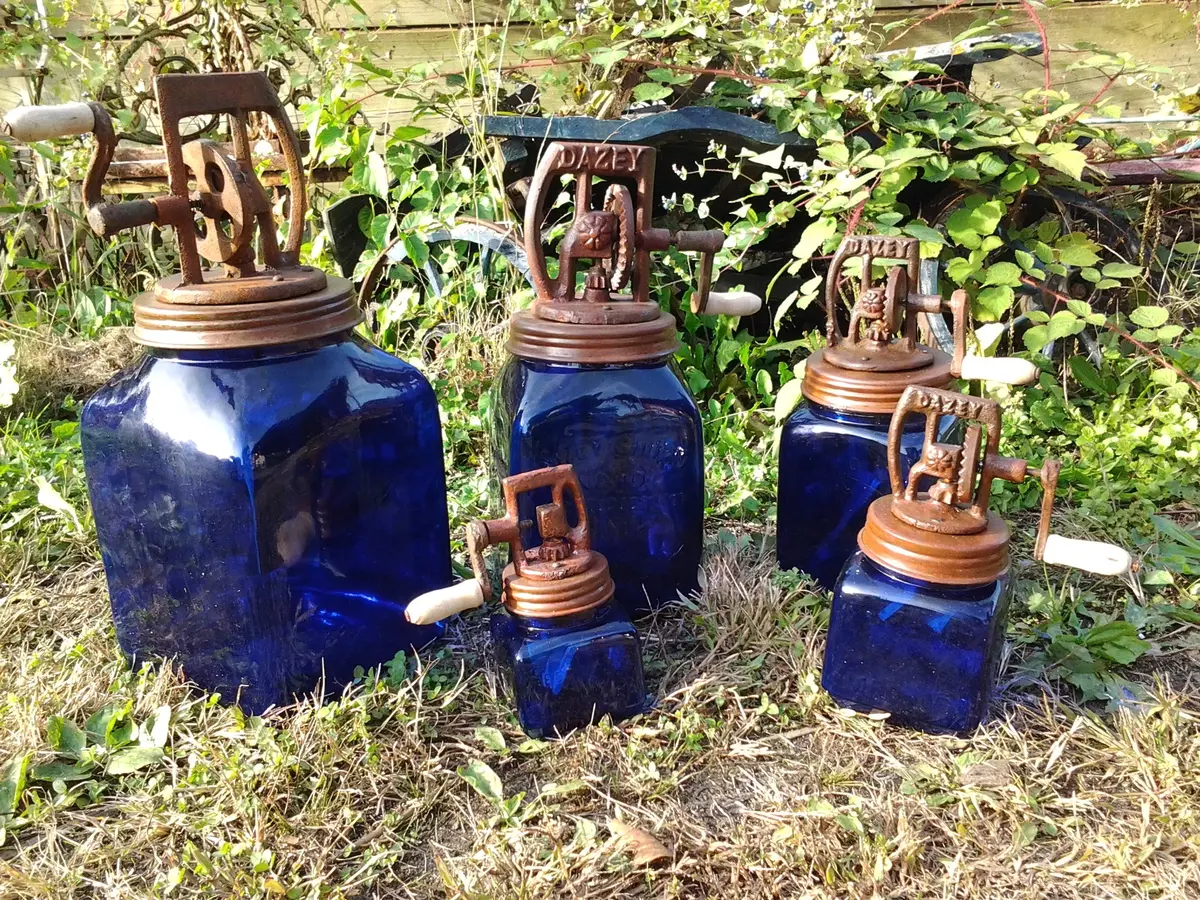 Butter Churn - Dazey Cobalt Blue Butter Churn 5 Piece Set 1