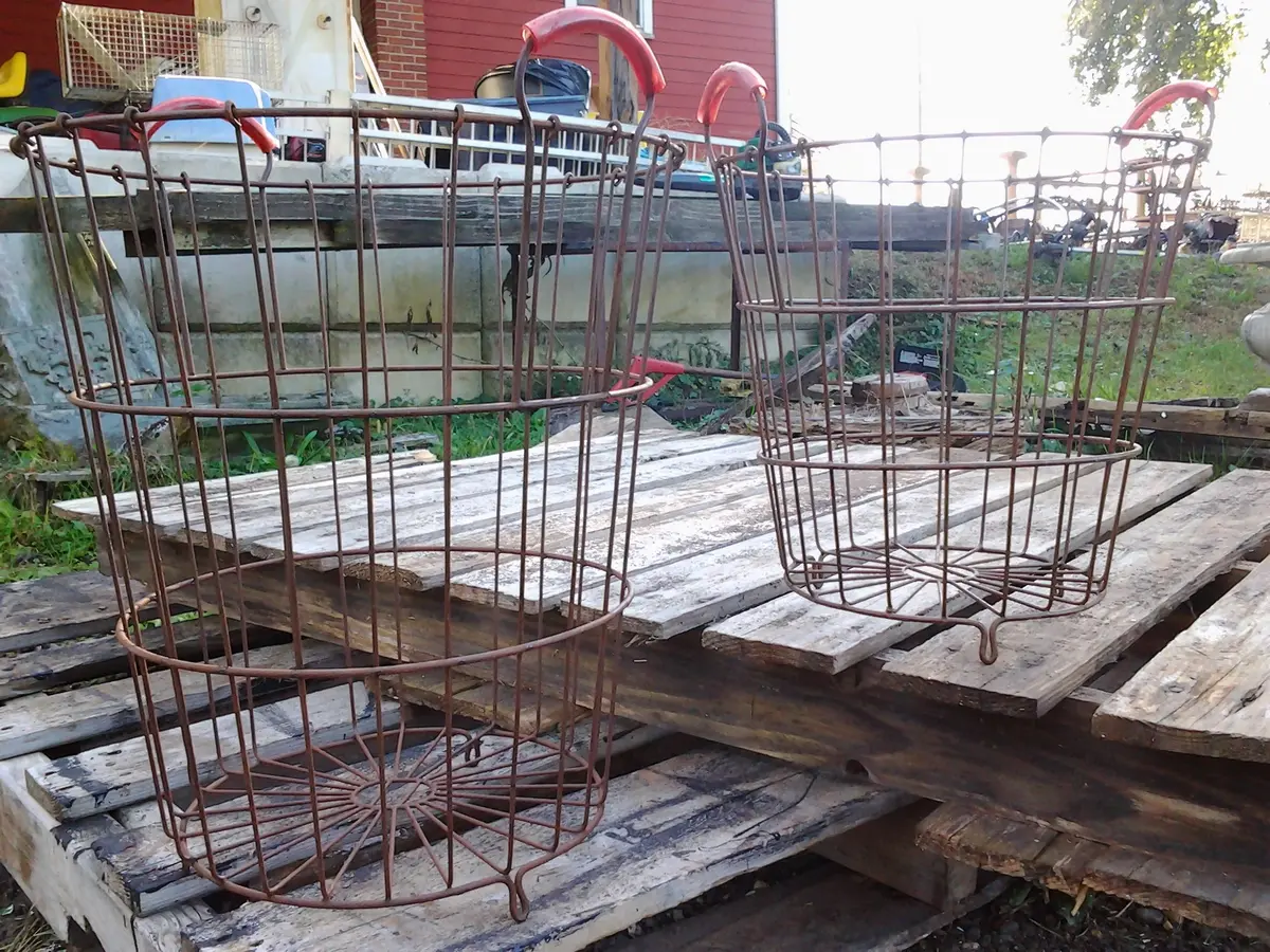 Metal - 2 Piece Set Egg Basket 1