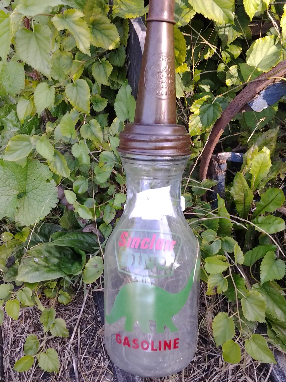 Oil Bottle - Sinclair Dino Gasoline W/ Lid Cap 1