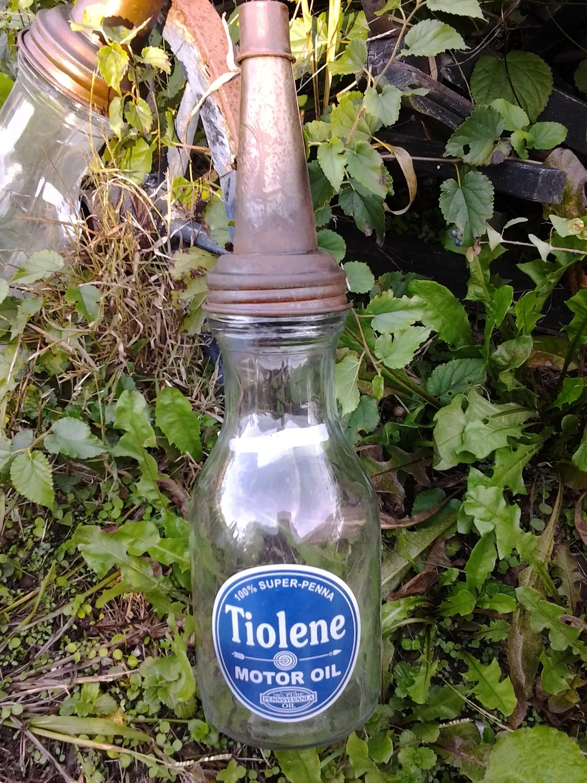 Oil Bottle - Tiolene Motor Oil W/ Lid Cap 1