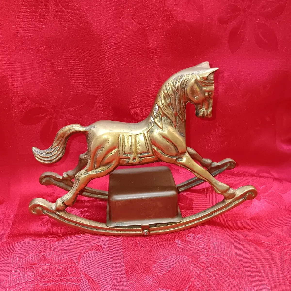 Enesco Brass Musical Rocking Horse 1