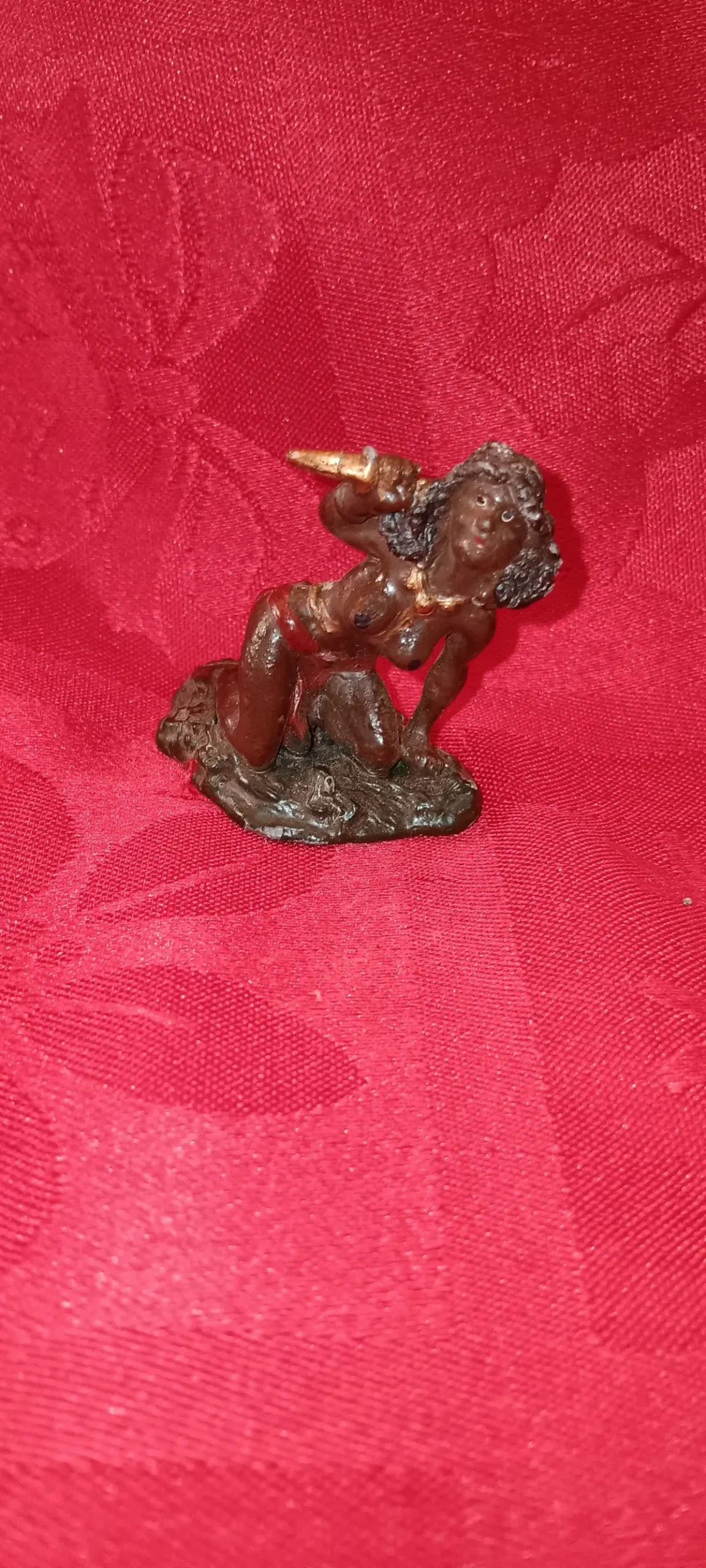 Lead Erotic Black Americana Naked Woman On Knees With Dagger 1