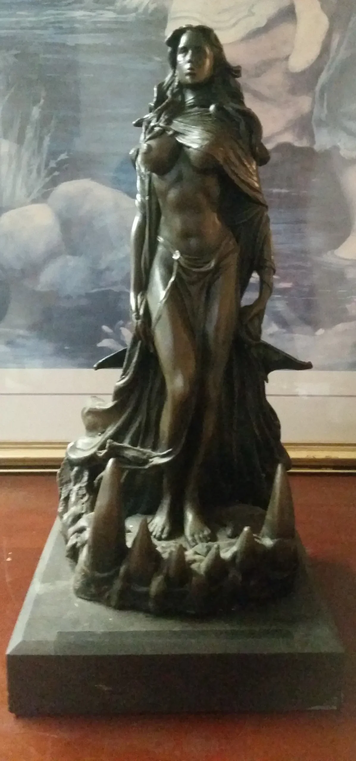 Bronze Candle Holder - Lady Warrior On Beast Tooth 1