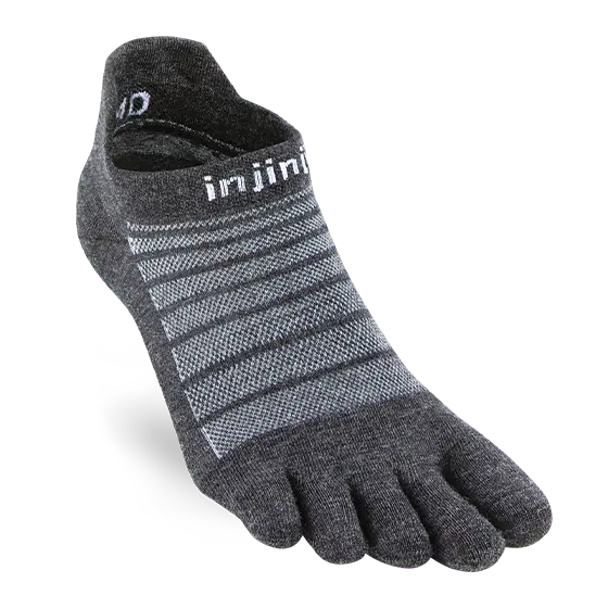 Run Lightweight No Show Toe Socks - Merino Wool 1