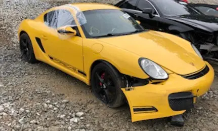 Porsche Cayman S Body Shell Bare Yellow Picture Of Actual Car Prior To Being Stripped Call For Further Information Salvage Certificate 2006 2