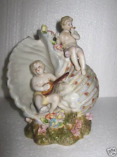 Dresden Porcelain - Winged Cherub Instrumental Shell 1