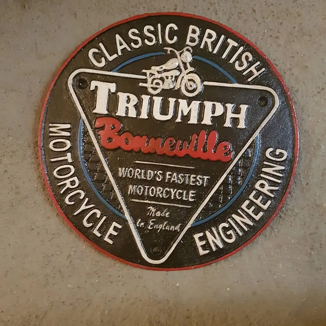 Cast Iron Sign - Triumph Bonneville 1