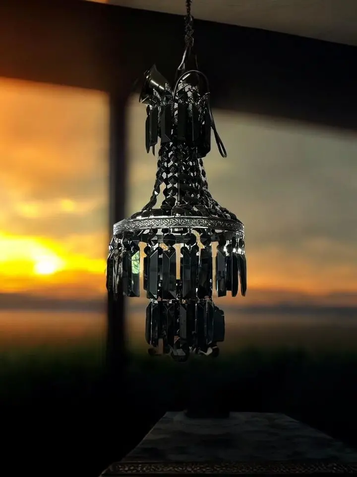 Black Amethyst Crystal Chandelier 1