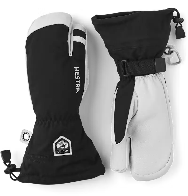 Army Leather Heli Ski 3-Finger Gloves 1